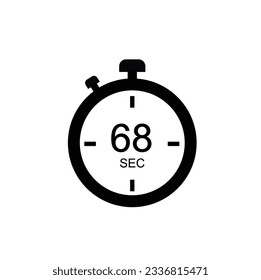 68 Seconds timer icon, 68 sec digital timer. Clock and watch, timer, countdown.