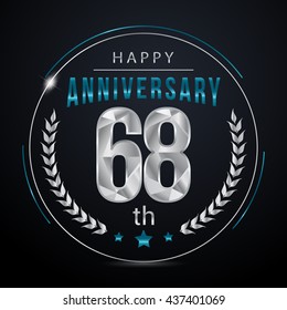 68 Silver anniversary logo, low poly design number