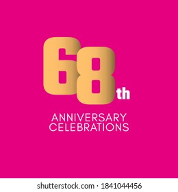 Ilustración De Diseño De Plantilla De Vector De Celebración Del 68° Aniversario