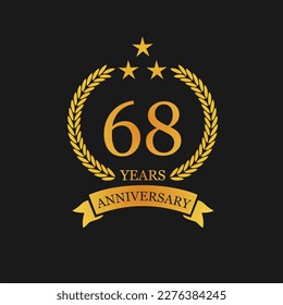 68 th Anniversary logo template illustration. suitable for you
