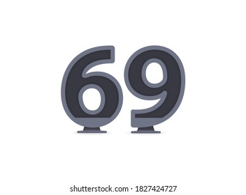 68 Vektor-Nummerndesign. Für Logo, Markenzeichen, Design Elemente, Corporate Identity, Anwendung etc. Isolierte Vektorgrafik          