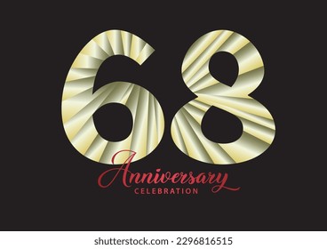 68 year anniversary celebration logotype vector, 68 number design, 68th Birthday invitation, anniversary logo template, logo number design vector, calligraphy font, typography logo, vector design