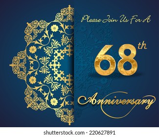 68 Year Anniversary Celebration Pattern Design Stock Vector (Royalty ...