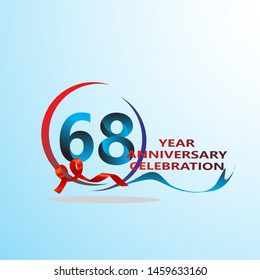 68 Year Anniversary celebration Vector Template Design Illustration