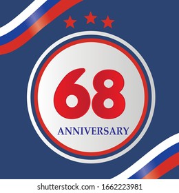 68 Year Anniversary Celebration Vector Template Design Illustration