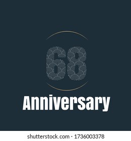 68 year anniversary celebration, vector design for celebrations, invitation cards and greeting cards