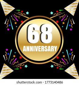 68 year anniversary celebration, vector design for celebrations, invitation cards and greeting cards