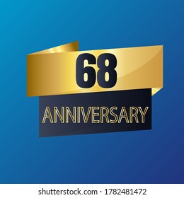 68 year anniversary celebration, vector design for celebrations, invitation cards and greeting cards