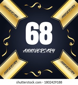 68 year anniversary celebration, vector design for celebrations, invitation cards and greeting cards