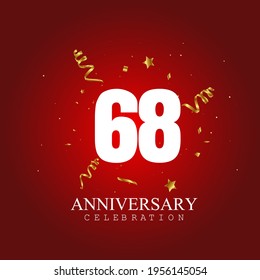 Celebración del 68 aniversario, diseño vectorial para celebraciones, tarjetas de invitación y tarjetas de felicitación