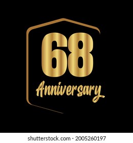 68 year anniversary celebration, vector design for celebrations, invitation cards and greeting cards
