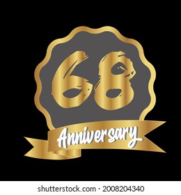 68 year anniversary celebration, vector design for celebrations, invitation cards and greeting cards