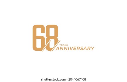 68 Jahre Jubiläumsfeier Vektor. Gruß zum Jubiläum feiert Vorlagendesign-Illustration
