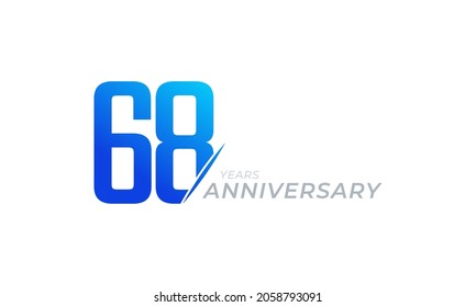 68 Year Anniversary Celebration Vector. Happy Anniversary Greeting Celebrates Template Design Illustration