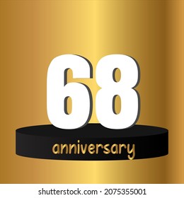 68 year anniversary celebration, vector design for celebrations, invitation cards and greeting cards