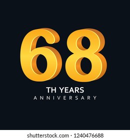 68 Year Anniversary Vector Template Design Illustration.