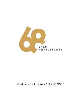 68 Year Anniversary Vector Template Design Illustration