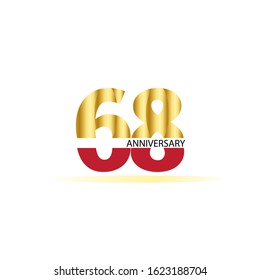68 Year Anniversary Vector Template Design Illustration