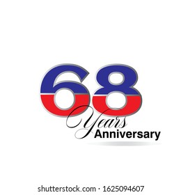 68 Year Anniversary Vector Template Design Illustration