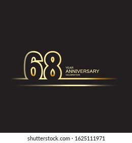 68 Year Anniversary Vector Template Design Illustration