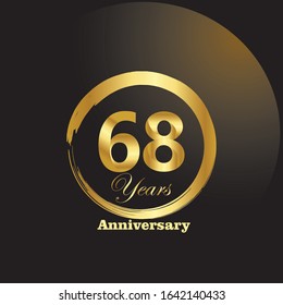 68 Year Anniversary Vector Template Design Illustration