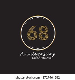 68 years anniversary celebration logo vector template design