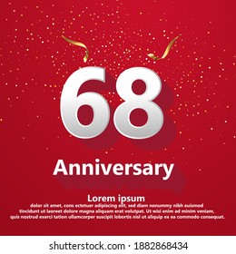 68 years anniversary celebration logo vector template design