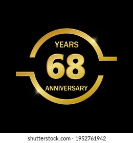 68 years anniversary celebration logo vector template design illustration