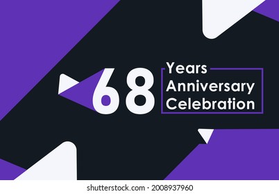 68 years anniversary celebration modern banner template design