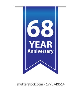 68-jährige Jubiläumsfeier Vector Template Design Illustration