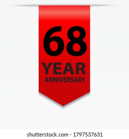 68 Years Anniversary Celebration Vector Template Design Illustration