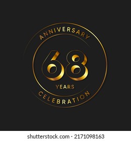 68 Years Anniversary Celebration, Vector Design Illustration Template