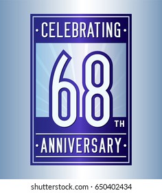 68 years anniversary design template. Vector and illustration