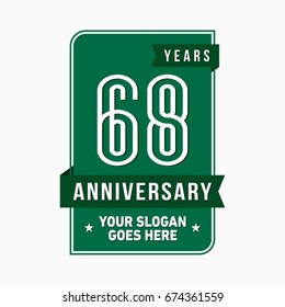 68 years anniversary design template. Vector and illustration.