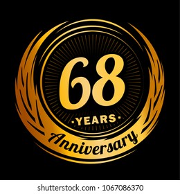 68 years anniversary. Anniversary logo design. 68 years logo.