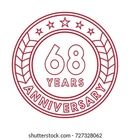 68 years anniversary logo template. 