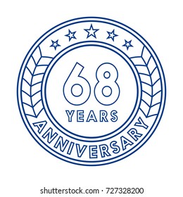 68 years anniversary logo template. 