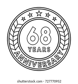 68 years anniversary logo template. 