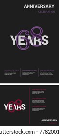 68 Years Anniversary Logotype design with overlapping styles between numbers and letters