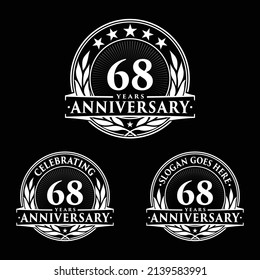 68 years anniversary set. 68th celebration logo collection. Vector and illustration. 