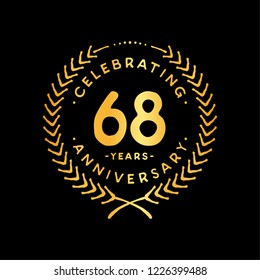 68 years design template. 68th vector and illustration.