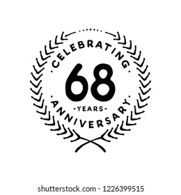 68 years design template. 68th vector and illustration.