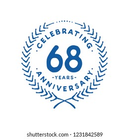 68 years design template. 68th vector and illustration.