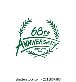 68 years design template. Vector and illustration. 68th years logo.