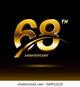 68 years golden anniversary logo celebration