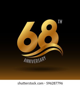 68 years golden anniversary logo celebration