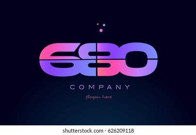 680 pink blue purple number digit numeral dots creative company logo vector icon design template