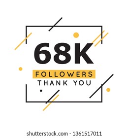68k Followers thank you design template