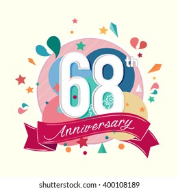 68th anniversary with abstract background