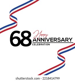 Antecedentes de la celebración del 68° Aniversario.  fondo con diseño vectorial de cinta doblada